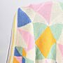 Geometric Blanket Knitting Pattern by Nicola Valiji in WoolBox Imagine Classic & Lullaby DK  