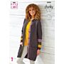 King Cole Knitting Pattern Long Line Jacket Wildwood Chunky P5890 34 to 48in
