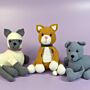 WoolCats Russian Blue Crochet Pattern Kit by Heather Gibbs in WoolBox Imagine Classic DK