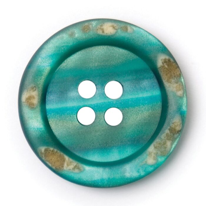 Milward Carded Buttons Rimmed 4 Hole Turquoise 22mm Pack of 3 main product photo