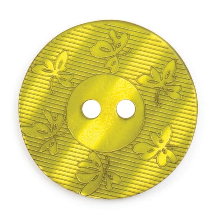 Milward Carded Buttons Round Leaf Pattern Green 22mm Pack of 2 main product photo