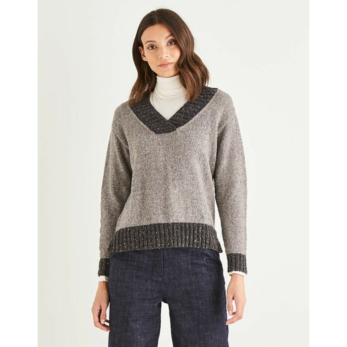 Sirdar Haworth Tweed Womens Crossover V neck Sweater 10151 81-137cm 32-54 - Downloadable main product photo