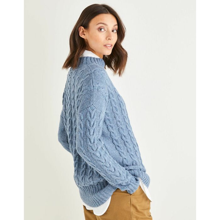 Sirdar Haworth Tweed Womens Cable Drop Sleeve Sweater 10153 81-137cm 32-54 - Downloadable main product photo