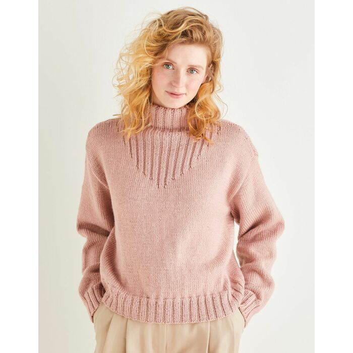 Sirdar Country Classic Worsted Womens Funnel Neck Rib Detail Sweater 10169 - Downloadable main product photo