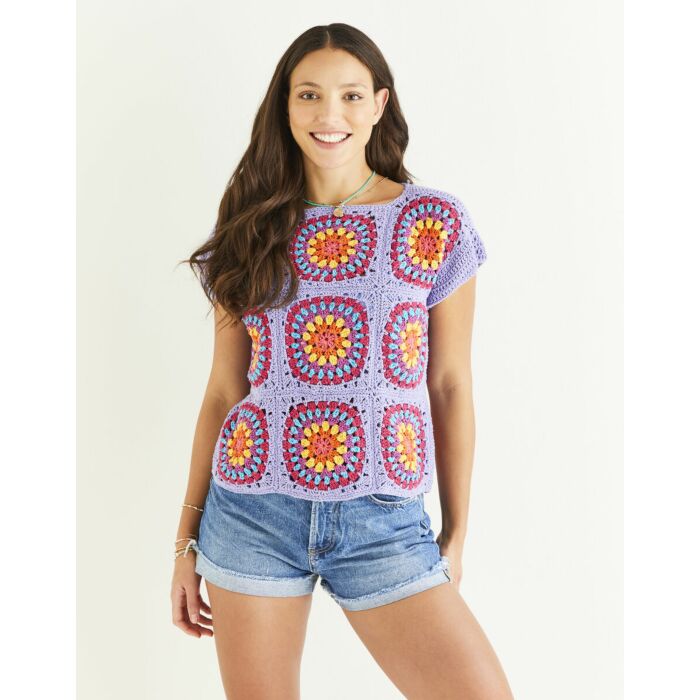Sirdar Stories Got Tickets Granny Tee Pattern 10559 6-28  - Free Pattern  Download