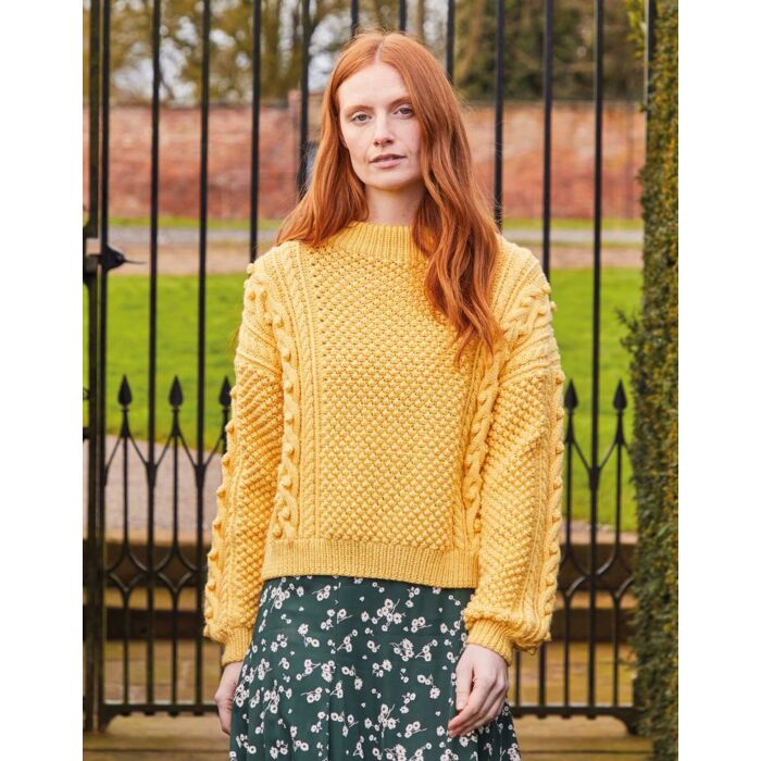 Sirdar Country Classic Worsted Womens Bobble Cable Stitch Sweater 10159 
