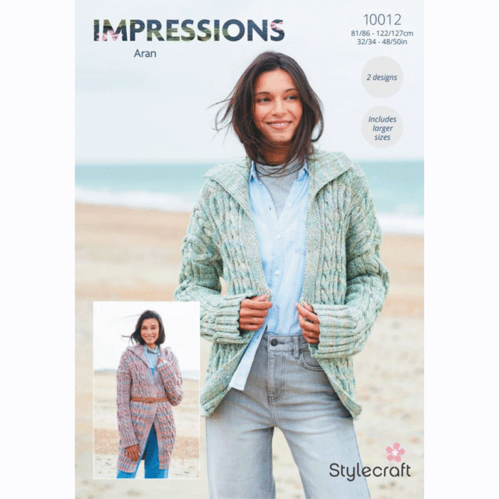 Stylecraft Impressions Aran Ladies Jackets 10012 Pattern Download main product photo