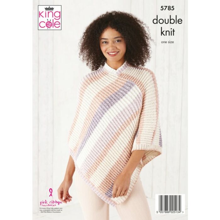 King Cole Harvest DK Ladies Poncho Pattern 5785 One Size main product photo