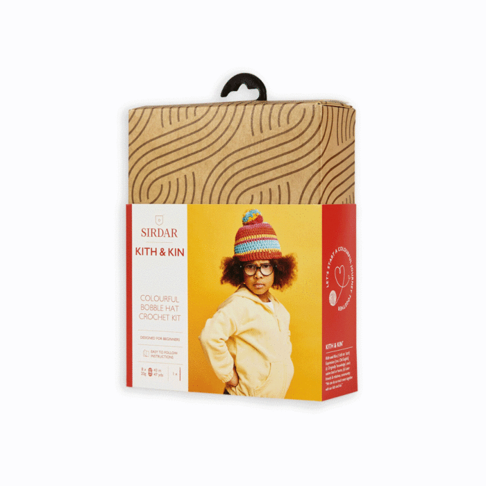 Sirdar Kith & Kin Big Bobble Hat Crochet Kit Multi 222g main product photo