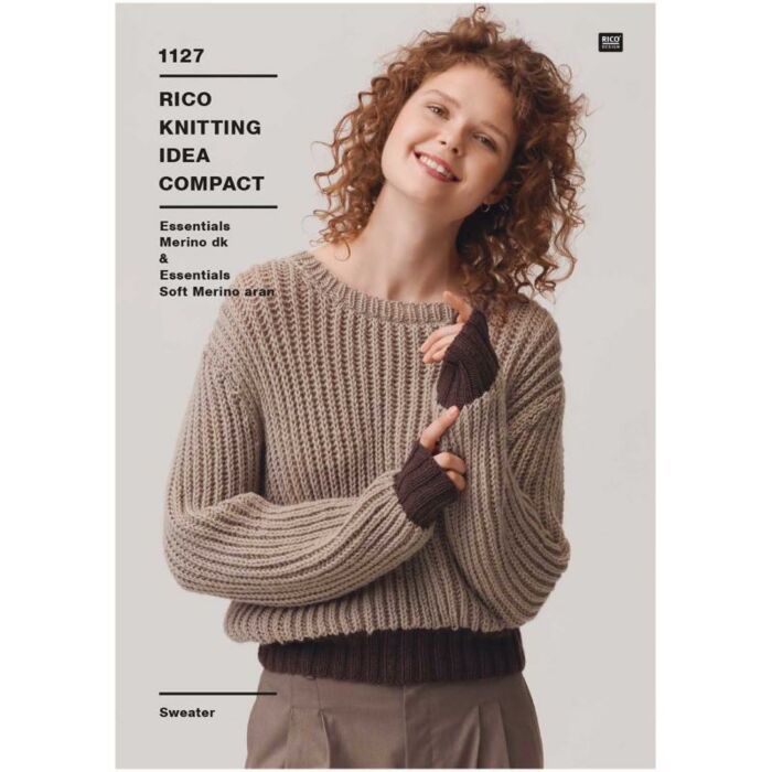 Rico Essentials Merino DK and Merino Aran Sweater Pattern 1127 104-122cm main product photo