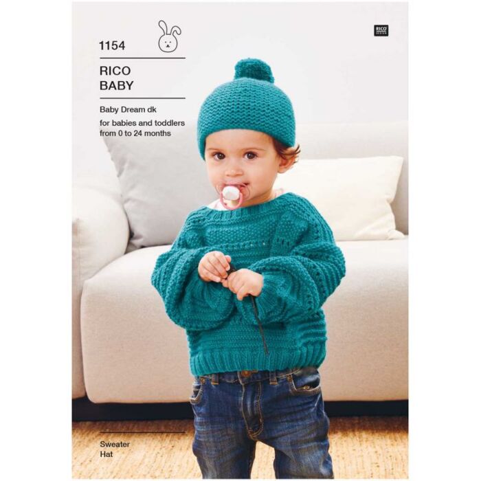 Rico Baby Dream Uni DK Sweater and Matching Hat Pattern 1154 46-51 to 56-61cm main product photo
