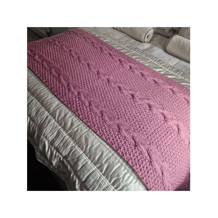 Cable Knitted Bed Runner Kit by Jenny Watson main product photo