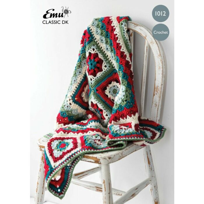 Emu Classic DK Christmas Folk Blanket 1012 Crochet Pattern main product photo