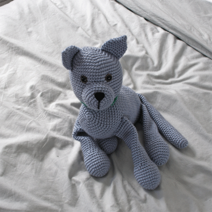 WoolCats Russian Blue Crochet Pattern Kit by Heather Gibbs in WoolBox Imagine Classic DK