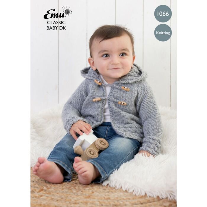 Emu Classic Baby DK Duffle Coat 1066 Knitting Pattern 1 to 4 Years main product photo