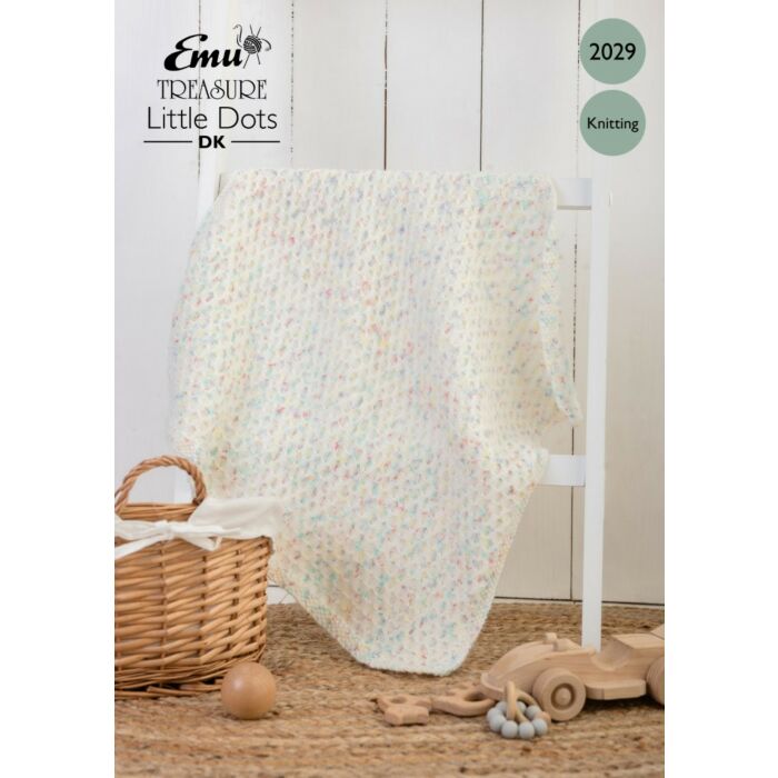 Emu Treasure Little Dots DK Baby Dotty Cot Blanket 2029 Knitting Pattern One Size main product photo