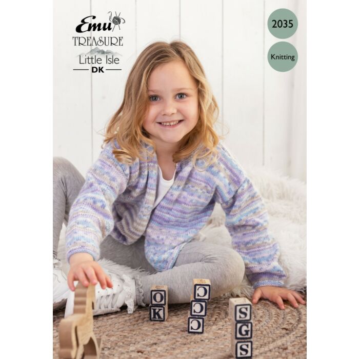 Emu Treasure Little Isle DK Child's Cardigan 2035 Knitting Pattern 2 to 4 Years main product photo