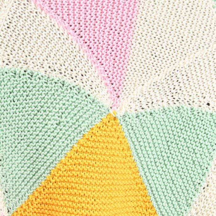 Geometric Blanket Knitting Pattern by Nicola Valiji in WoolBox Imagine Classic & Lullaby DK  