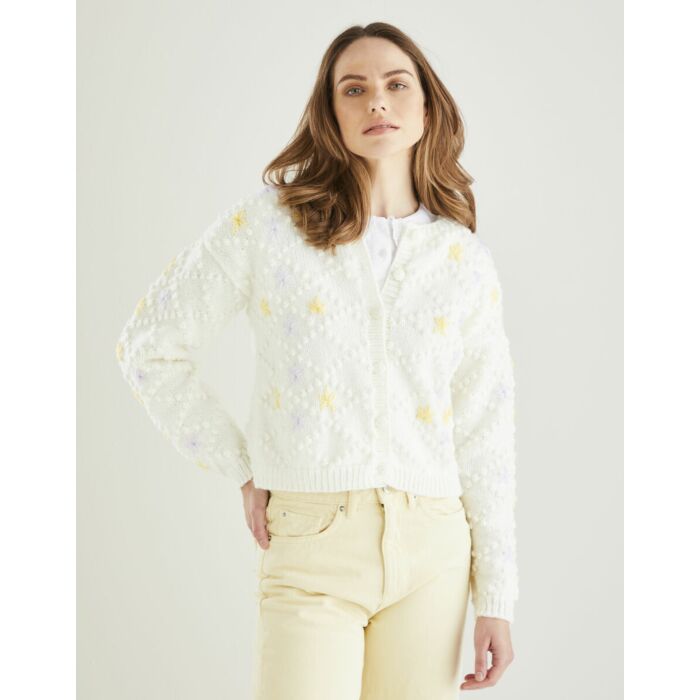 Knitting Pattern Download Diamond Trellis Cardigan Bonus Aran 10609 32 to 54in main product photo