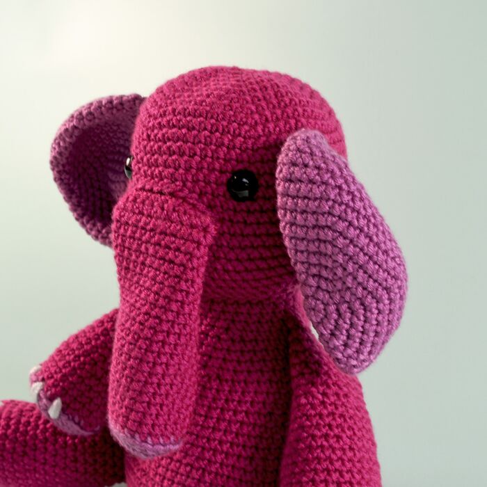 WoolBox Crochet Pink Elephant Kit in WoolBox Imagine Classic DK  