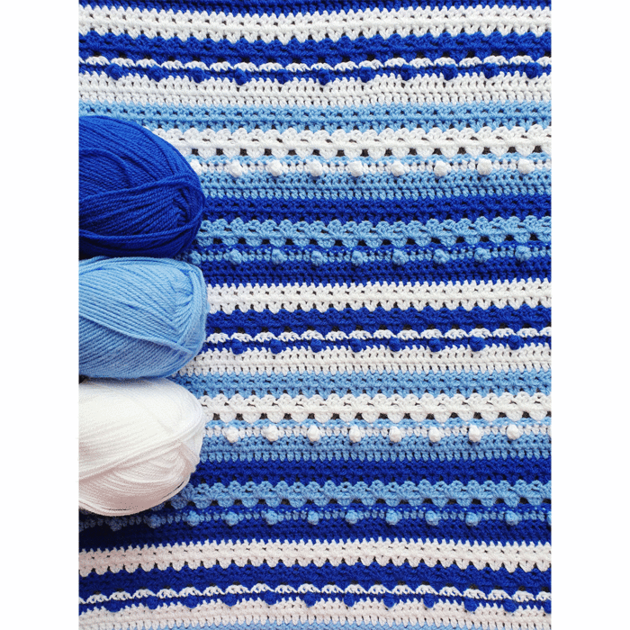 Ocean Ripples Baby Blanket Crochet Pattern Kit in Hayfield Bonus DK by EmKatCrochet