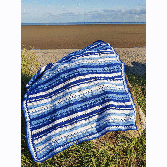 Ocean Ripples Baby Blanket Crochet Pattern Kit in Hayfield Bonus DK by EmKatCrochet