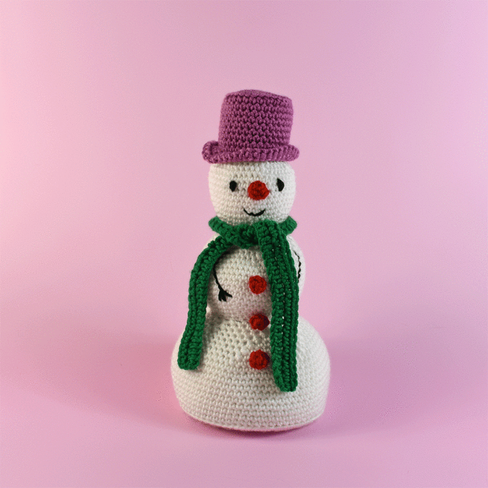 Snowman Doorstop Crochet Pattern in WoolBox Imagine Classic Anti-Pilling DK by Zoe Potrac