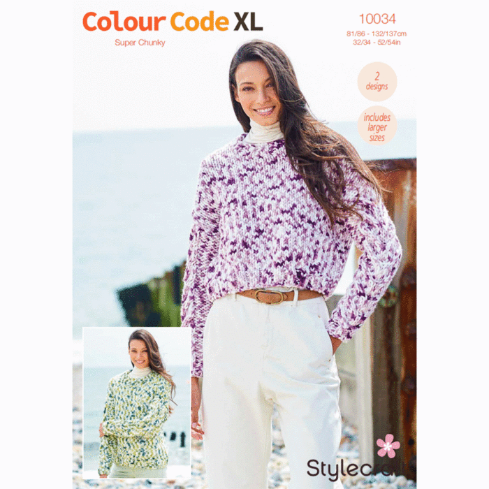 Stylecraft Colour Code XL Sweaters 10034 Knitting Pattern PDF main product photo