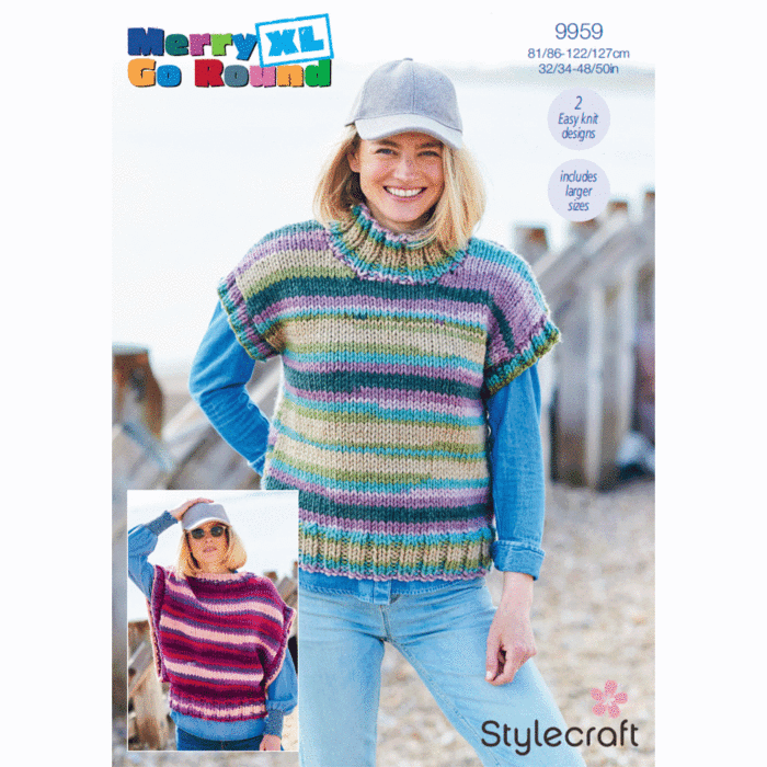 Stylecraft Merry Go Round XL Ladies Tank Tops 9959 Knitted Pattern Download main product photo