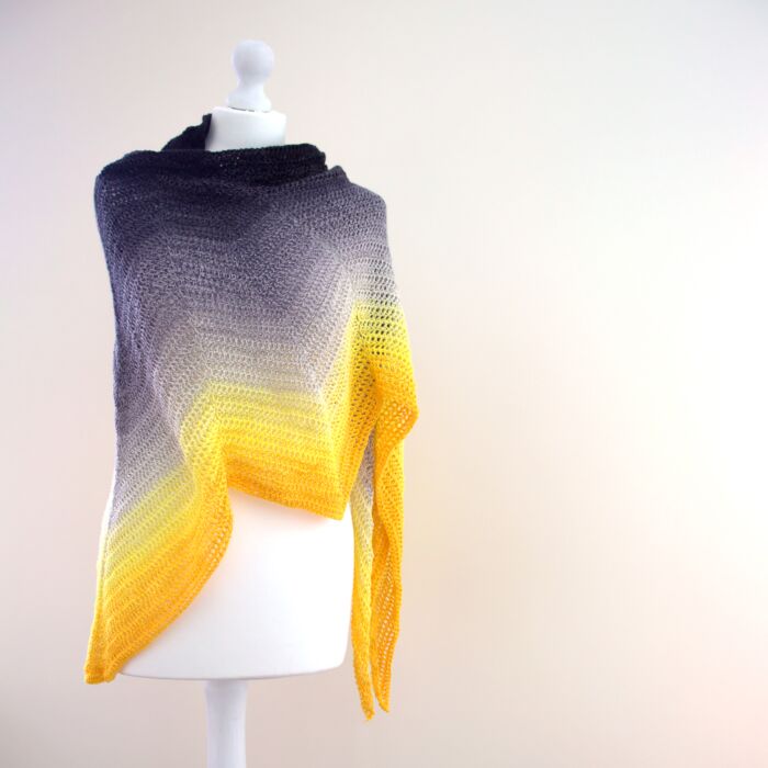 Sun Storm Shawl Crochet Kit by WoolnHook in Scheepjes Whirl 