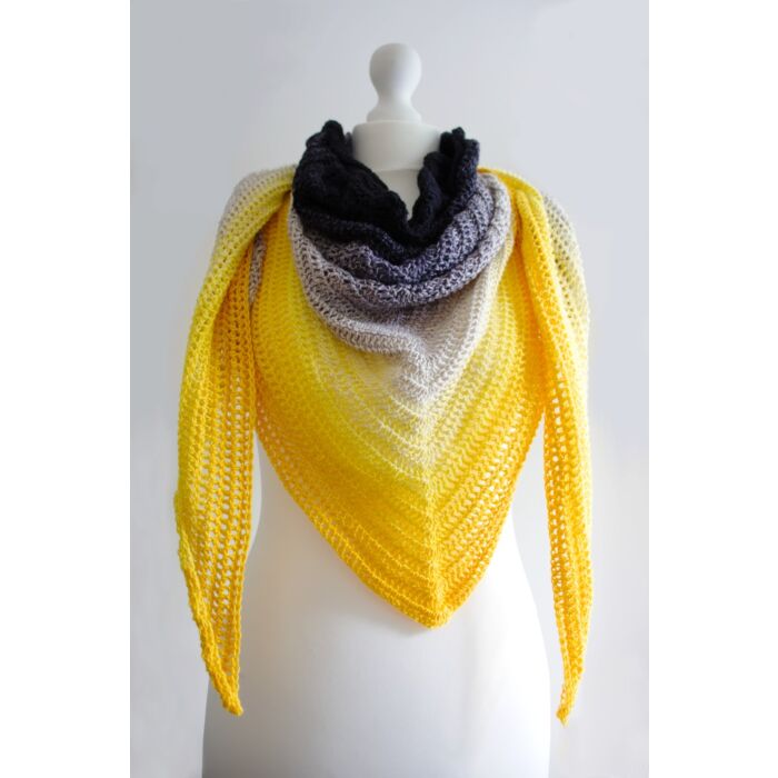 Sun Storm Shawl Crochet Kit by WoolnHook in Scheepjes Whirl 