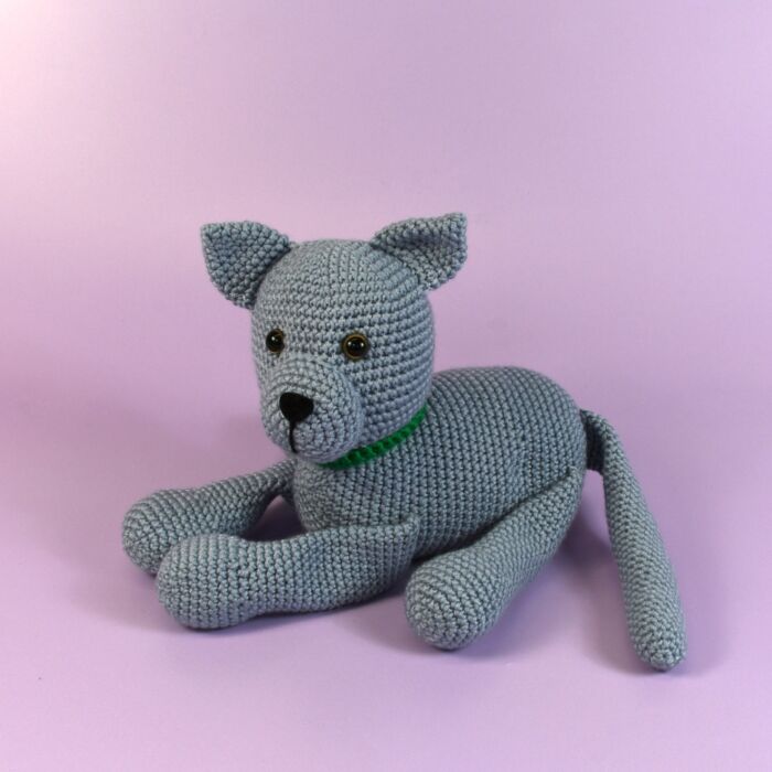 WoolCats Russian Blue Crochet Pattern Kit by Heather Gibbs in WoolBox Imagine Classic DK