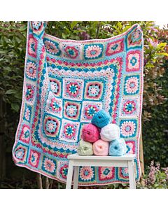 Floral Folk Blanket in Emu Classic DK 1012 Crochet Yarn Pack&Pattern  6x100g