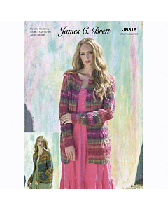 James C Brett Knitting Pattern Cardigan in Shhhh DK JB816 Adult