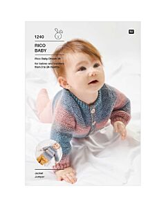 Rico Knitting Pattern Baby Sweater Cardigan Baby Dream DK KIC 1240 21x30x0.1