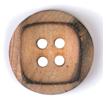 Milward Carded Buttons Wooden Beige 18mm Pack of 3