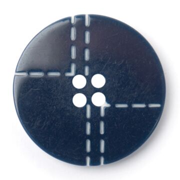 Milward Carded Buttons Round Stitch Pattern 4 Hole Navy 17mm Pack of 3
