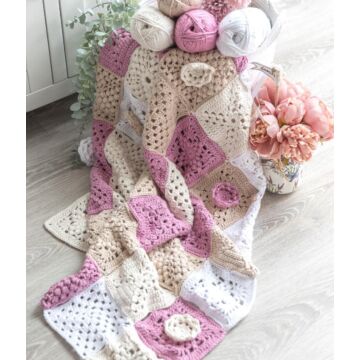 The Rose Garden Blanket Kit in EMU Cotton DK  8 x 100g