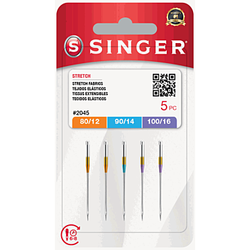 Singer Machine Ballpoint Assorted Needles 80 90 100 x 5pcs  108x60x3mm