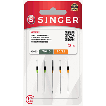 Singer Machine Needles Microtex 70 80 x 5pcs  108x60x3mm