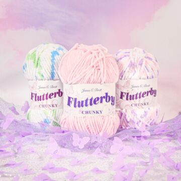 James C Brett Flutterby Chunky Yarn - 100 grm Ball