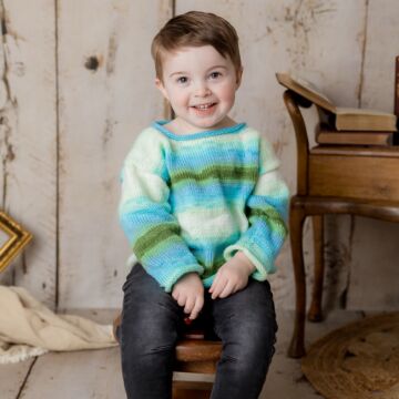 Emu Batik DK Childs Crew Neck Jumper Knitting Pattern 5003