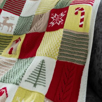 Classic Christmas Blanket in Emu Classic DK 1037 Knitting Pattern