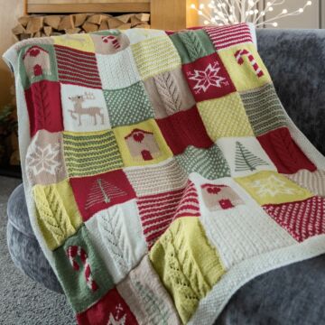 Classic Christmas Blanket 1037 in Emu Classic DK - Yarn Pack & Pattern Multi 9 x 100g