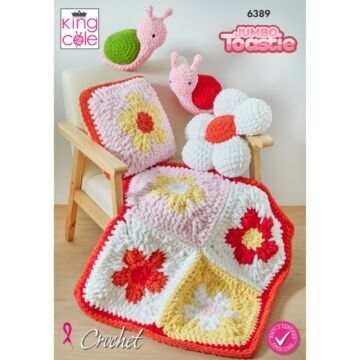 King Cole Jumbo Toastie Super Chunky Blanket 6389 Crochet Pattern  