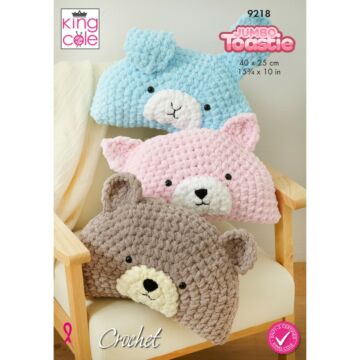 King Cole Jumbo Toastie Super Chunky Pillows 9218 Crochet Pattern  