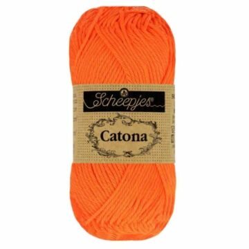 Scheepjes Catona 4 Ply Yarn Neon Orange 603 50g