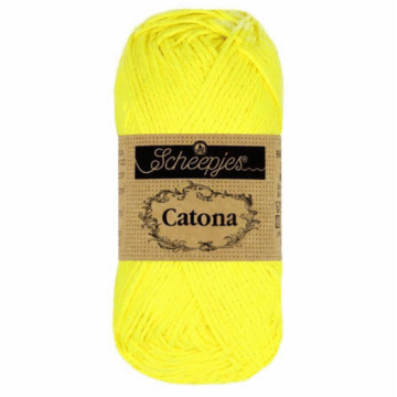 Scheepjes Catona 4 Ply Yarn Neon Yellow 601 50g