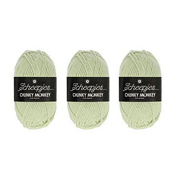 Scheepjes Chunky Monkey Aran Yarn Value Pack - 3 x 100g Balls 2017 Stone 