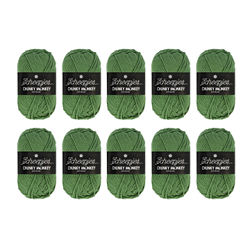Scheepjes Chunky Monkey Aran Yarn Value Pack - 10 x 100g Balls 1824 Pickle 